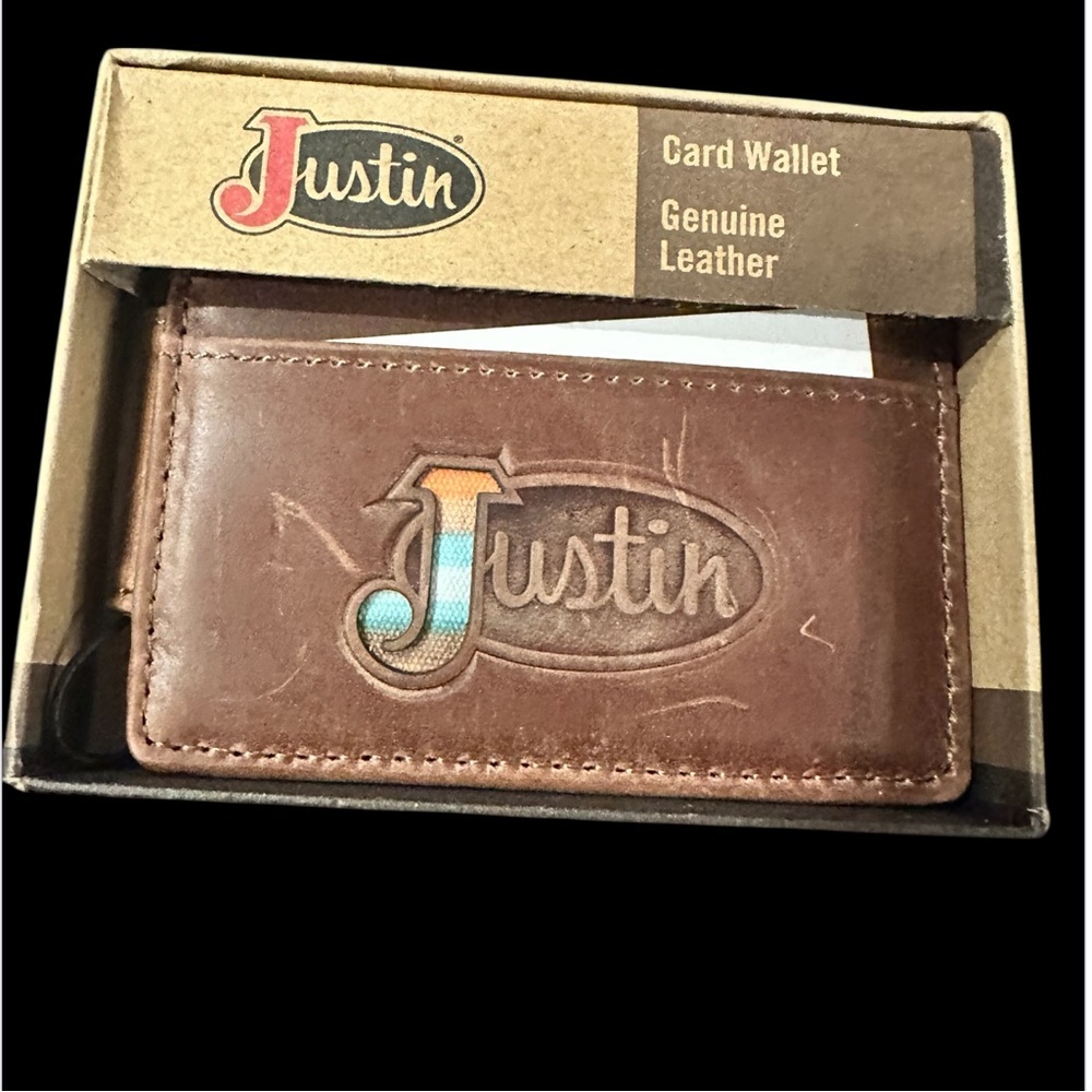 Justin Boots Tan Leather Card Holder - Picture 4 of 5